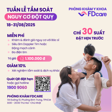 GỬI TẶNG 30 SUẤT TẦM SOÁT NGUY CƠ ĐỘT QUỴ HOÀN TOÀN MIỄN PHÍ